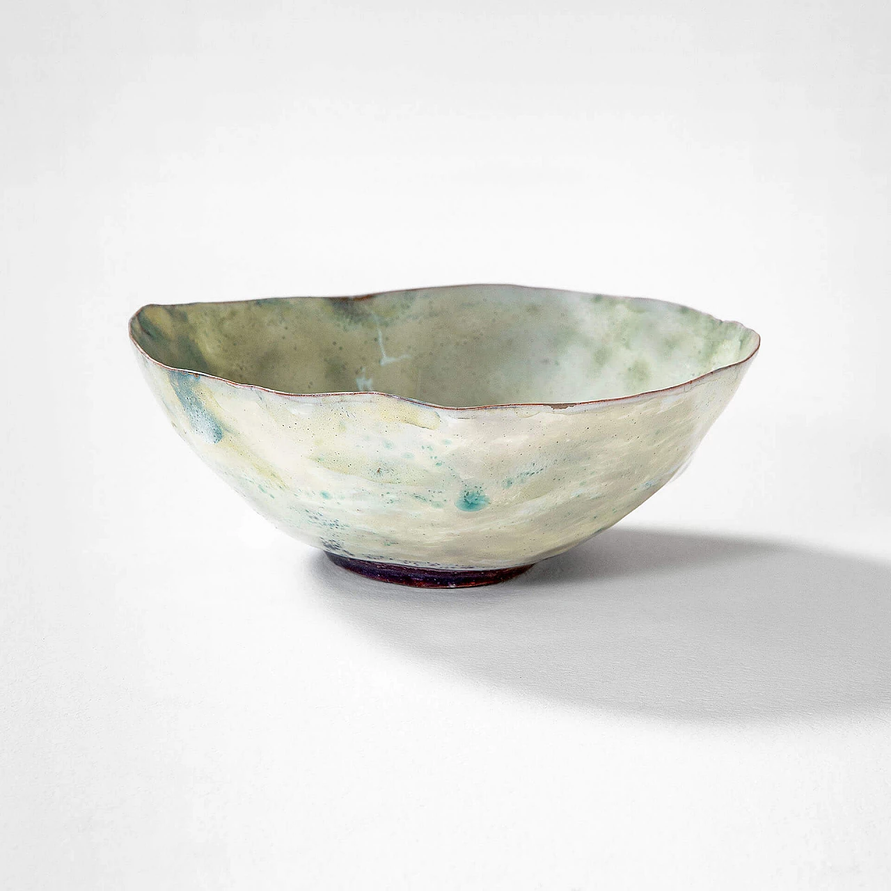 Green glazed ceramic decorative bowl by Fausto Melotti, 1950s 2