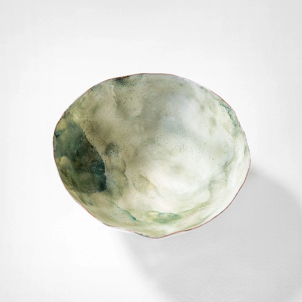 Green glazed ceramic decorative bowl by Fausto Melotti, 1950s 3