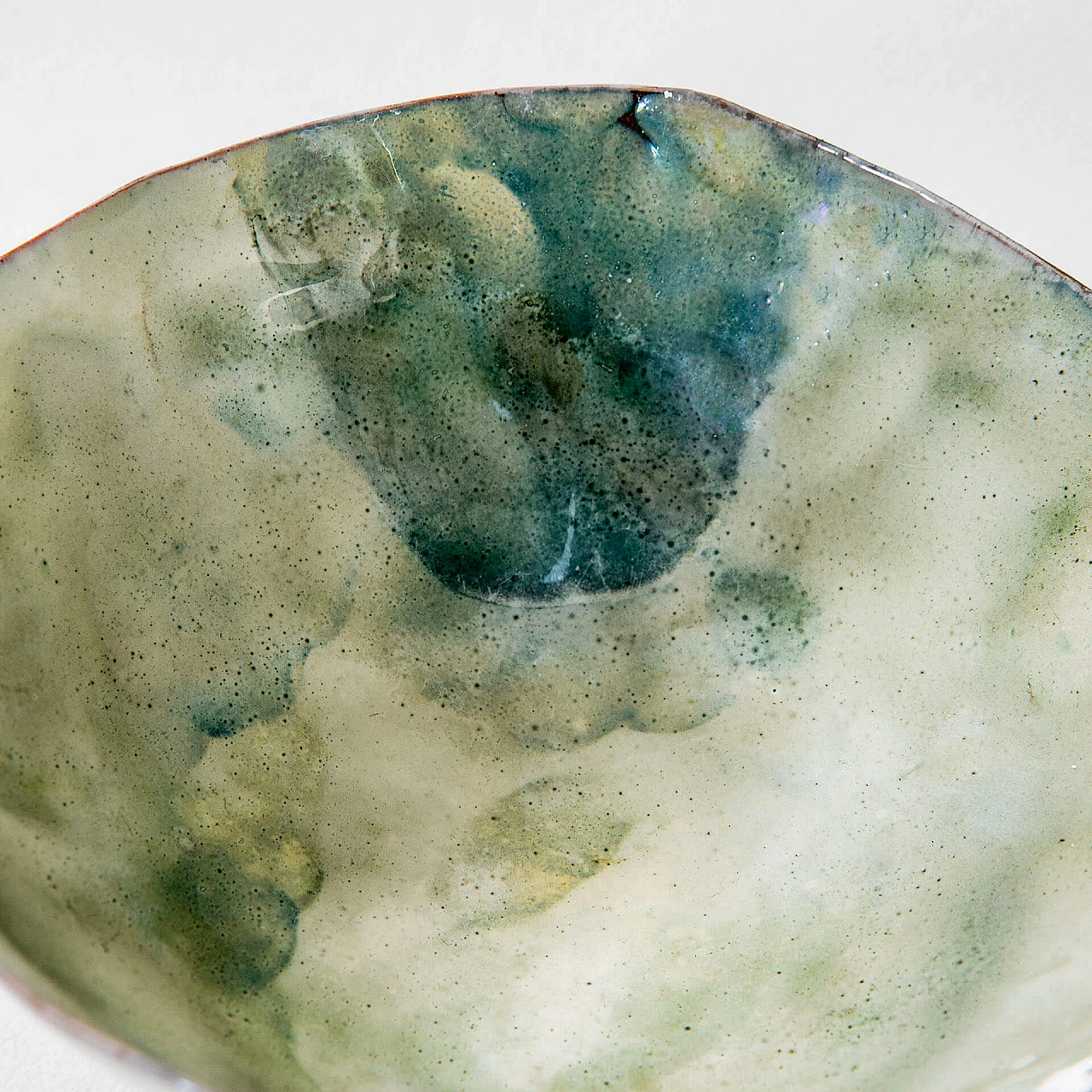 Green glazed ceramic decorative bowl by Fausto Melotti, 1950s 6
