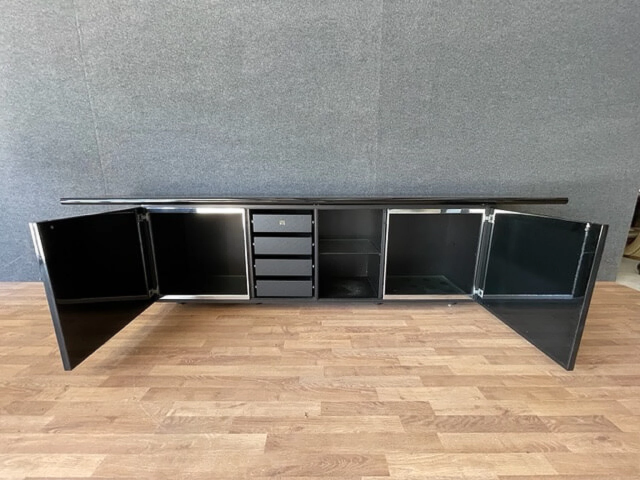 Sheraton sideboard in lacquered wood and laminate by Giotto Stoppino for Acerbis, 1970s 9