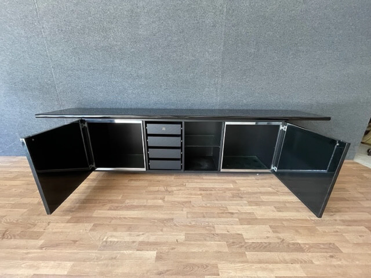 Sheraton sideboard in lacquered wood and laminate by Giotto Stoppino for Acerbis, 1970s 10