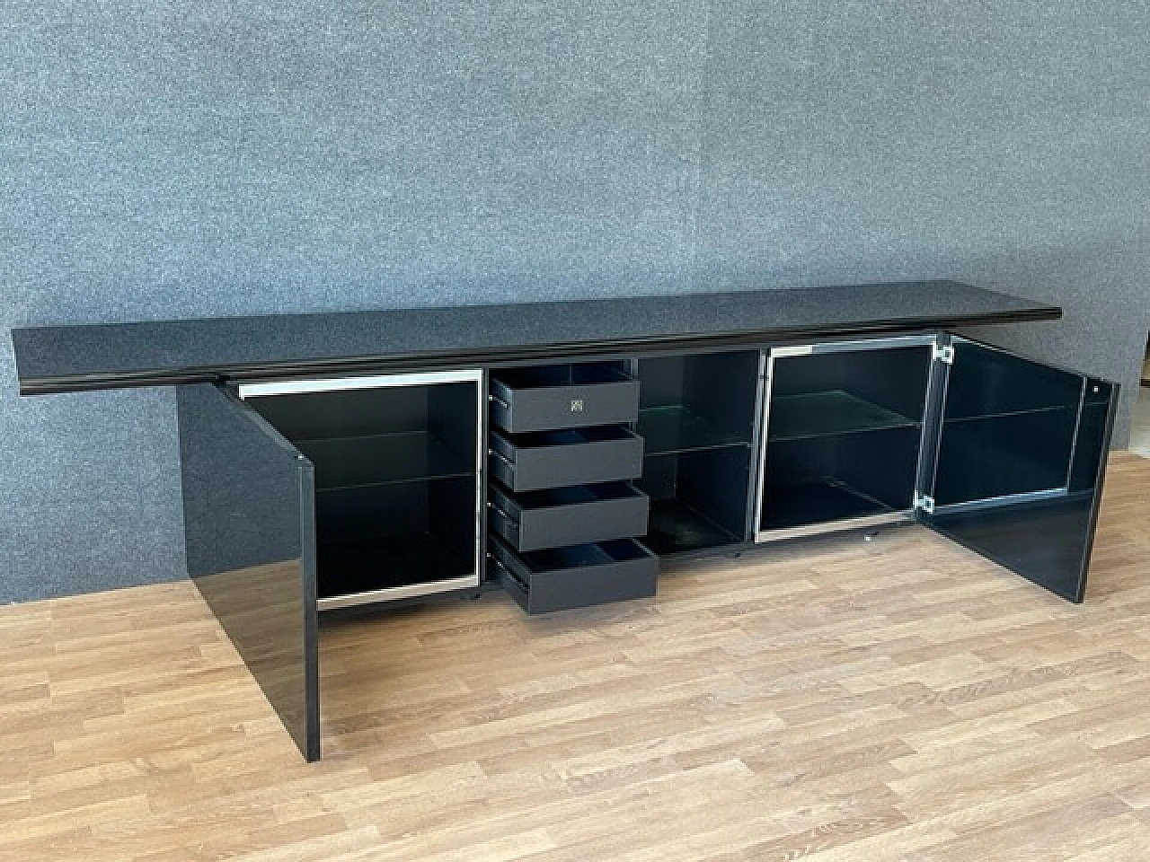 Sheraton sideboard in lacquered wood and laminate by Giotto Stoppino for Acerbis, 1970s 15