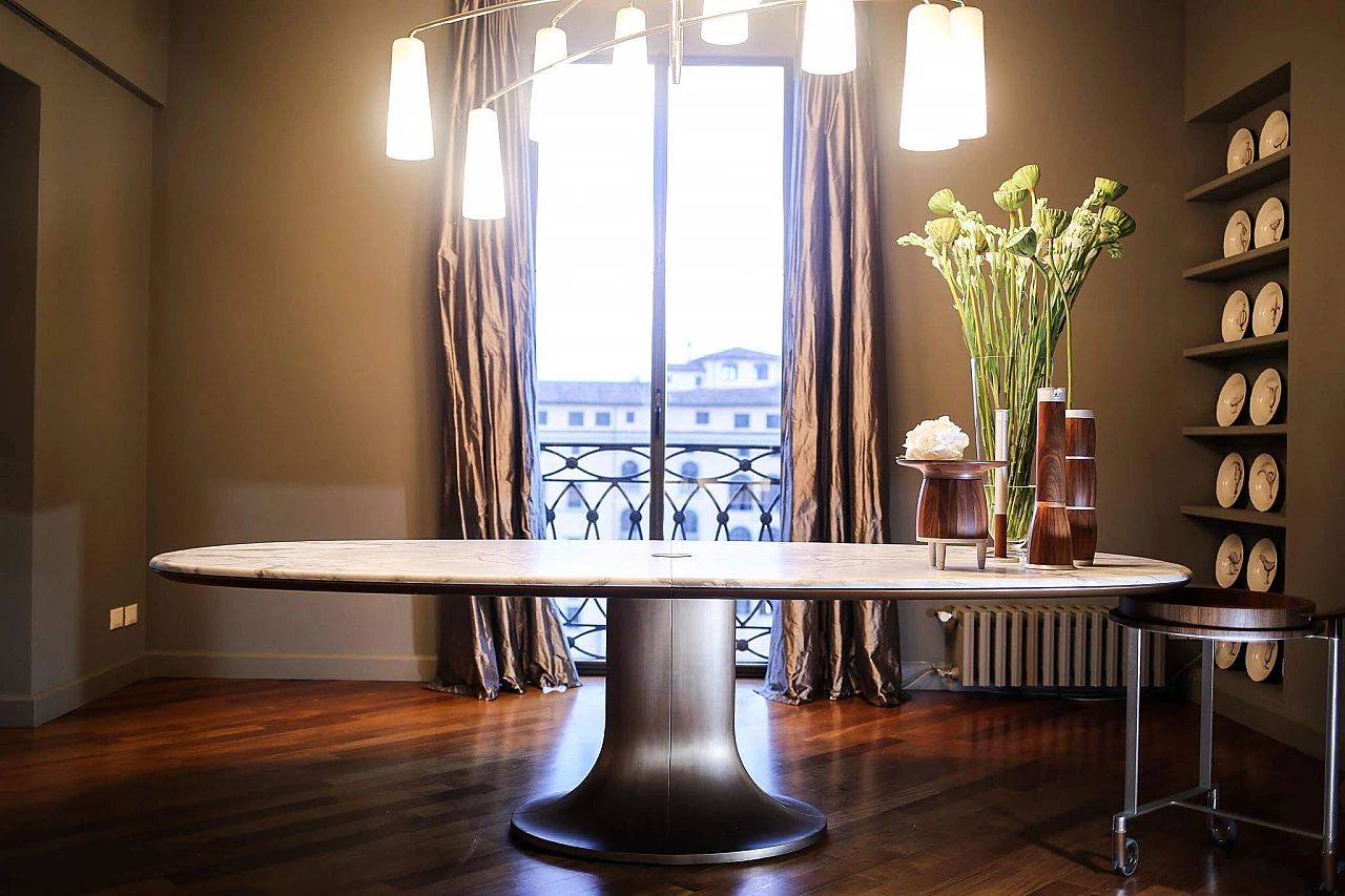 Tavolo Mizar in bronzo e marmo di Roberto Lazzeroni per Giorgetti, anni 2000 5