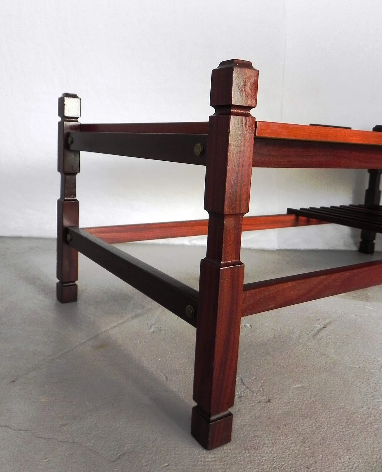 Wooden coffee table with pull-out tray, 1960s 9