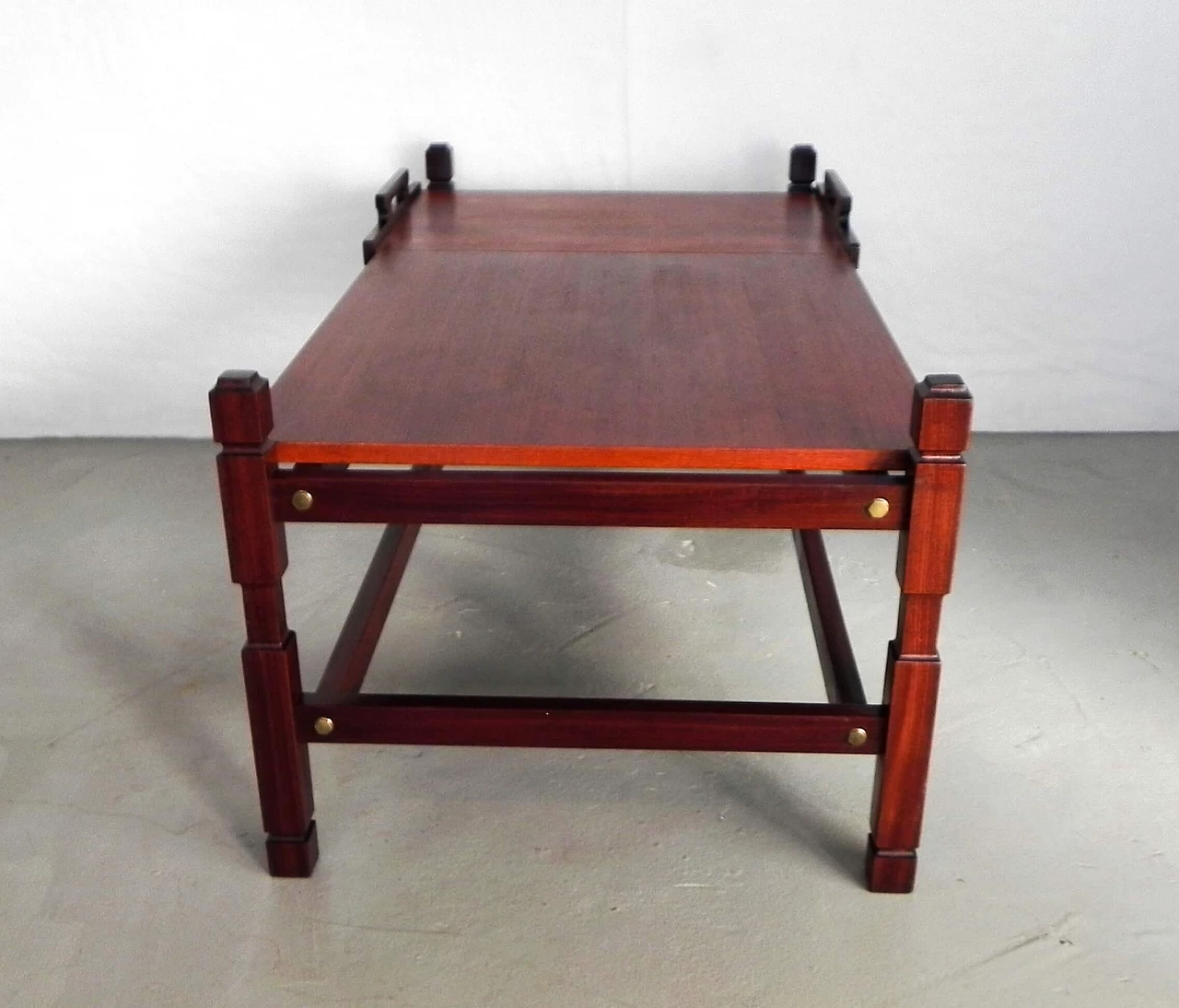 Wooden coffee table with pull-out tray, 1960s 11