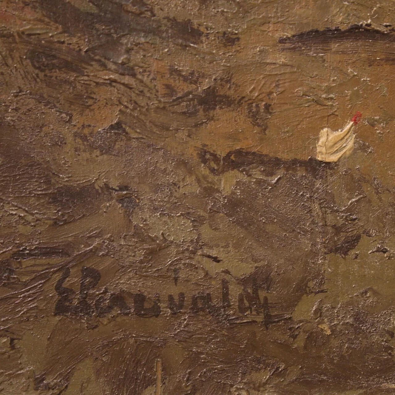 Dipinto di marina, olio su tavoletta, anni '40 7