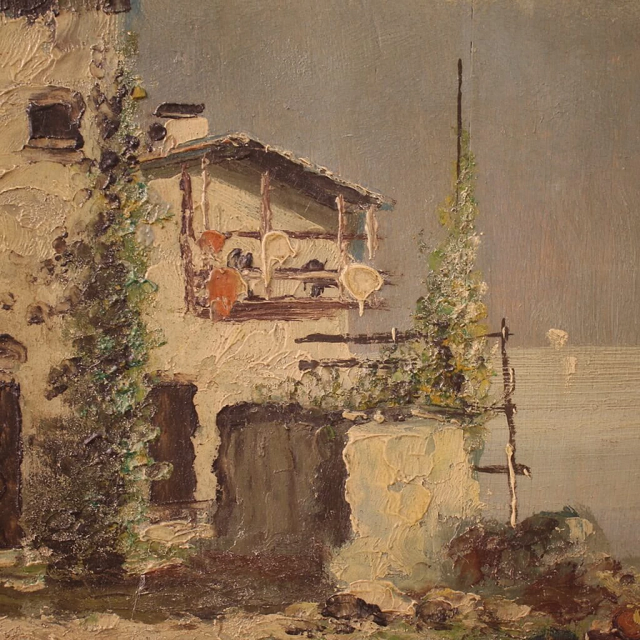 Dipinto di marina, olio su tavoletta, anni '40 11