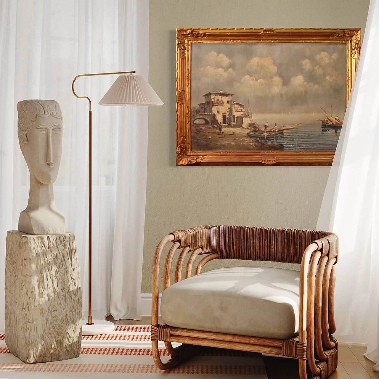 Dipinto di marina, olio su tavoletta, anni '40 13