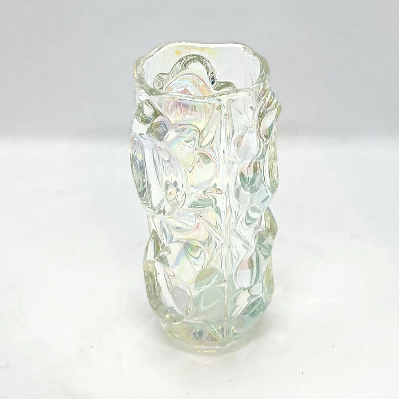 Iridescent glass vase by F. Pečeny for Unia Szklana Teplice, 1970s 1