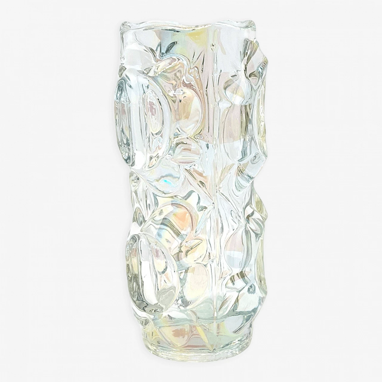 Iridescent glass vase by F. Pečeny for Unia Szklana Teplice, 1970s 5