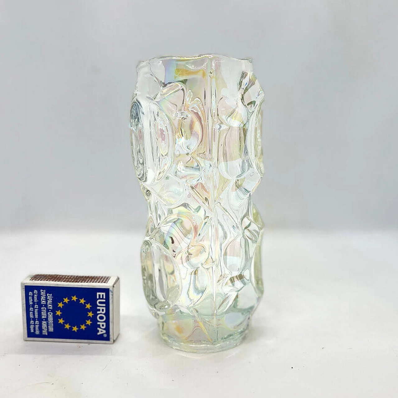 Iridescent glass vase by F. Pečeny for Unia Szklana Teplice, 1970s 6