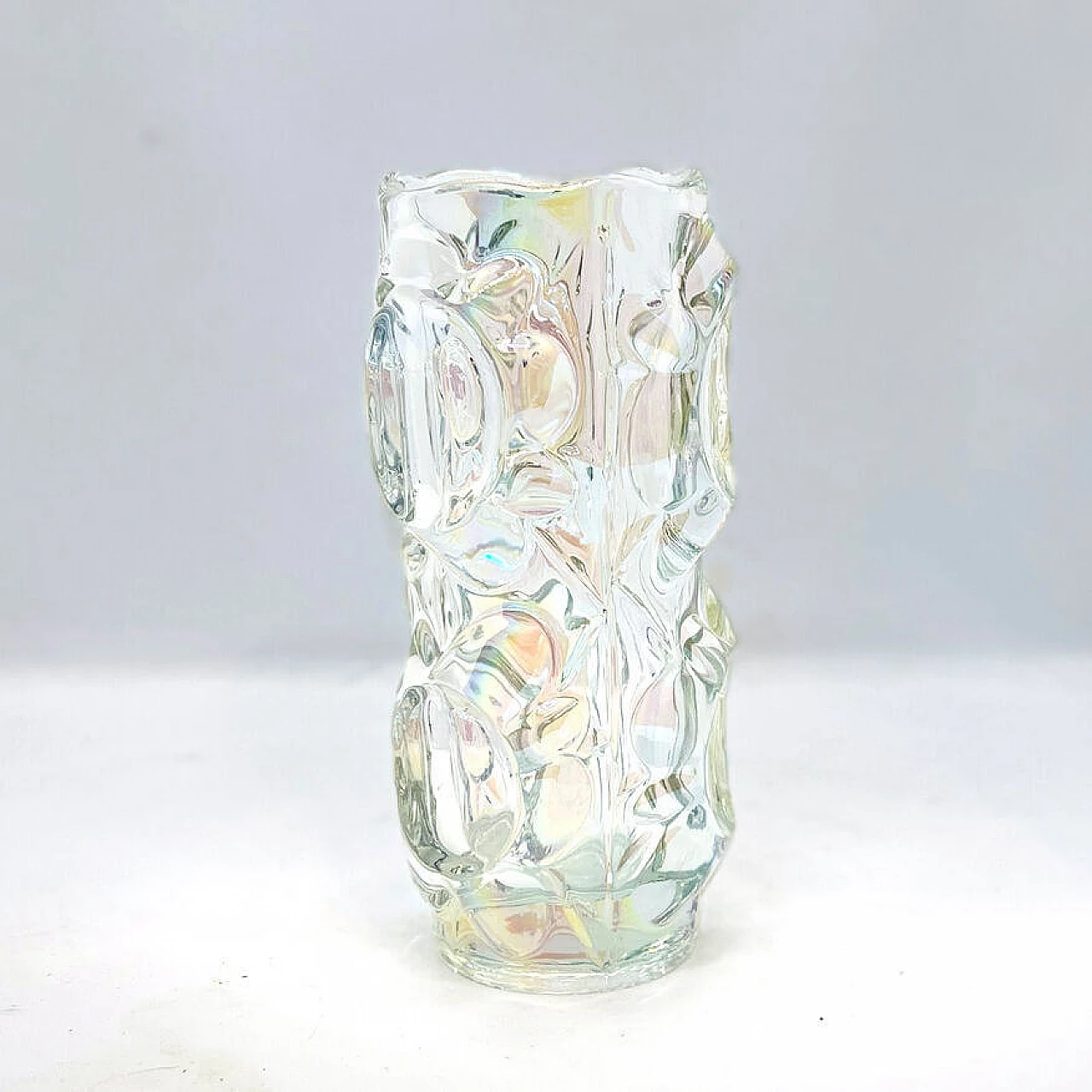Iridescent glass vase by F. Pečeny for Unia Szklana Teplice, 1970s 8
