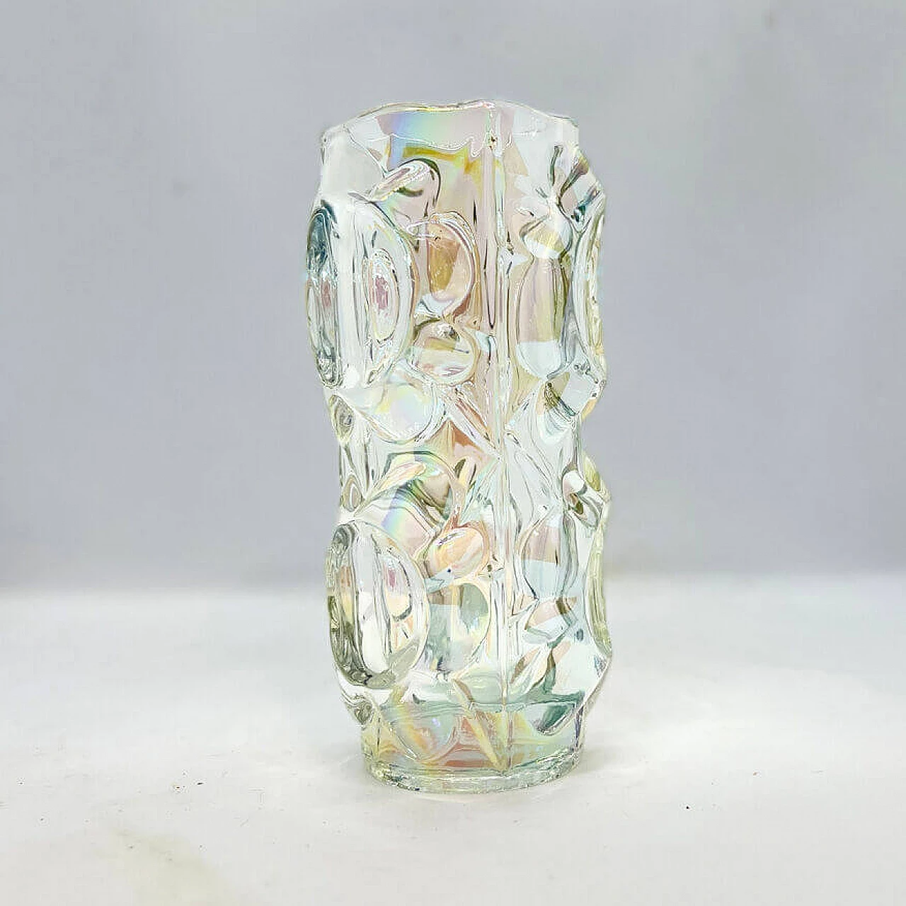 Iridescent glass vase by F. Pečeny for Unia Szklana Teplice, 1970s 10