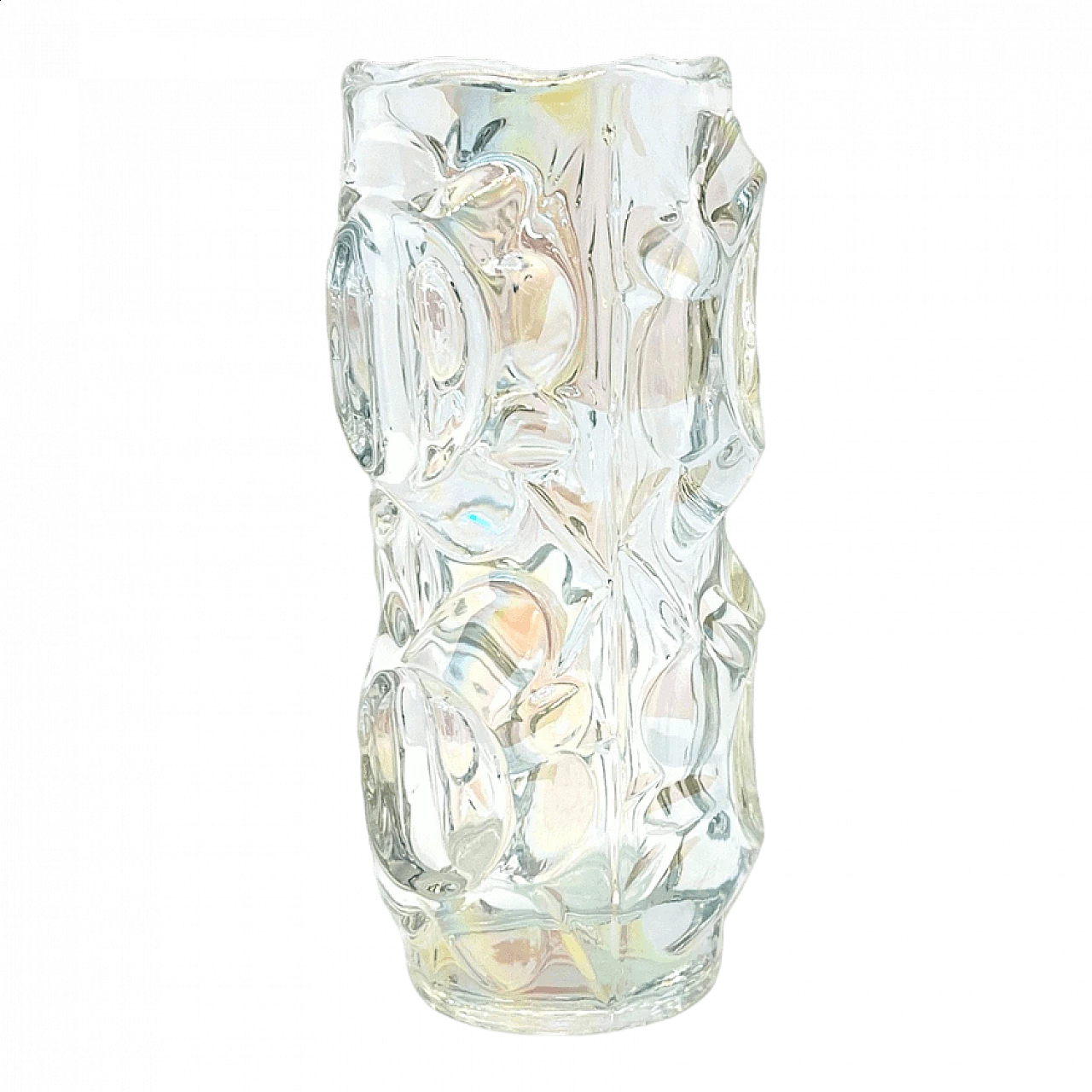 Iridescent glass vase by F. Pečeny for Unia Szklana Teplice, 1970s 11