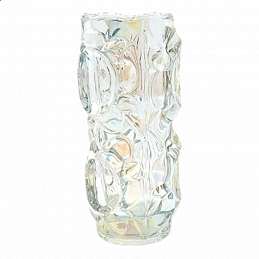 Iridescent glass vase by F. Pečeny for Unia Szklana Teplice, 1970s