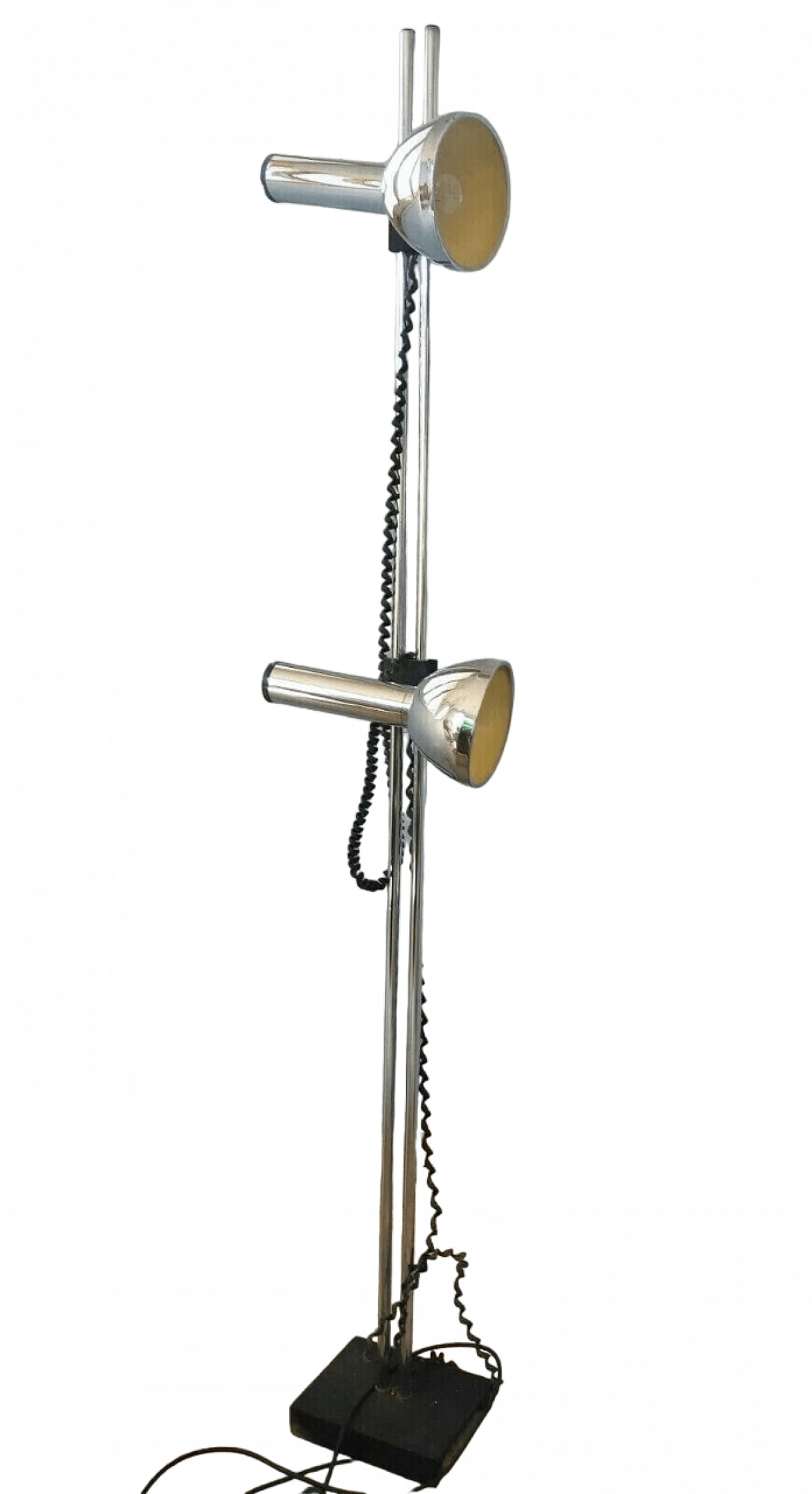 Chromed metal floor lamp attributed to Luci Milano, 1970s 8