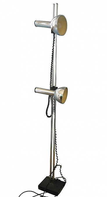 Chromed metal floor lamp attributed to Luci Milano, 1970s