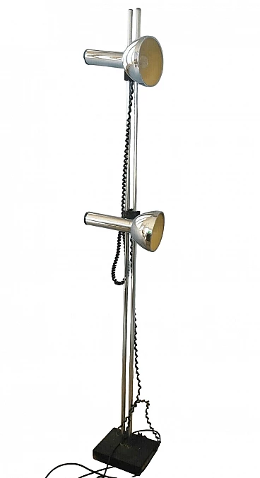 Chromed metal floor lamp attributed to Luci Milano, 1970s