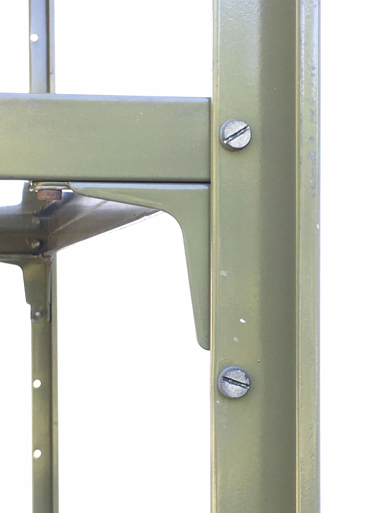 Libreria in stile industriale in acciaio verde di Secco Treviso, anni '70 5