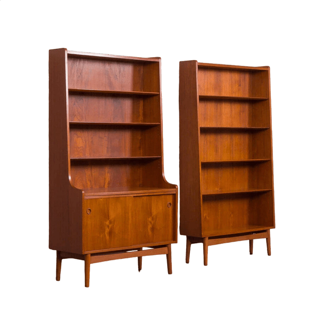 Pair of Bornholmer teak bookcases by Johannes Sorth for Nexo, 1960s 20