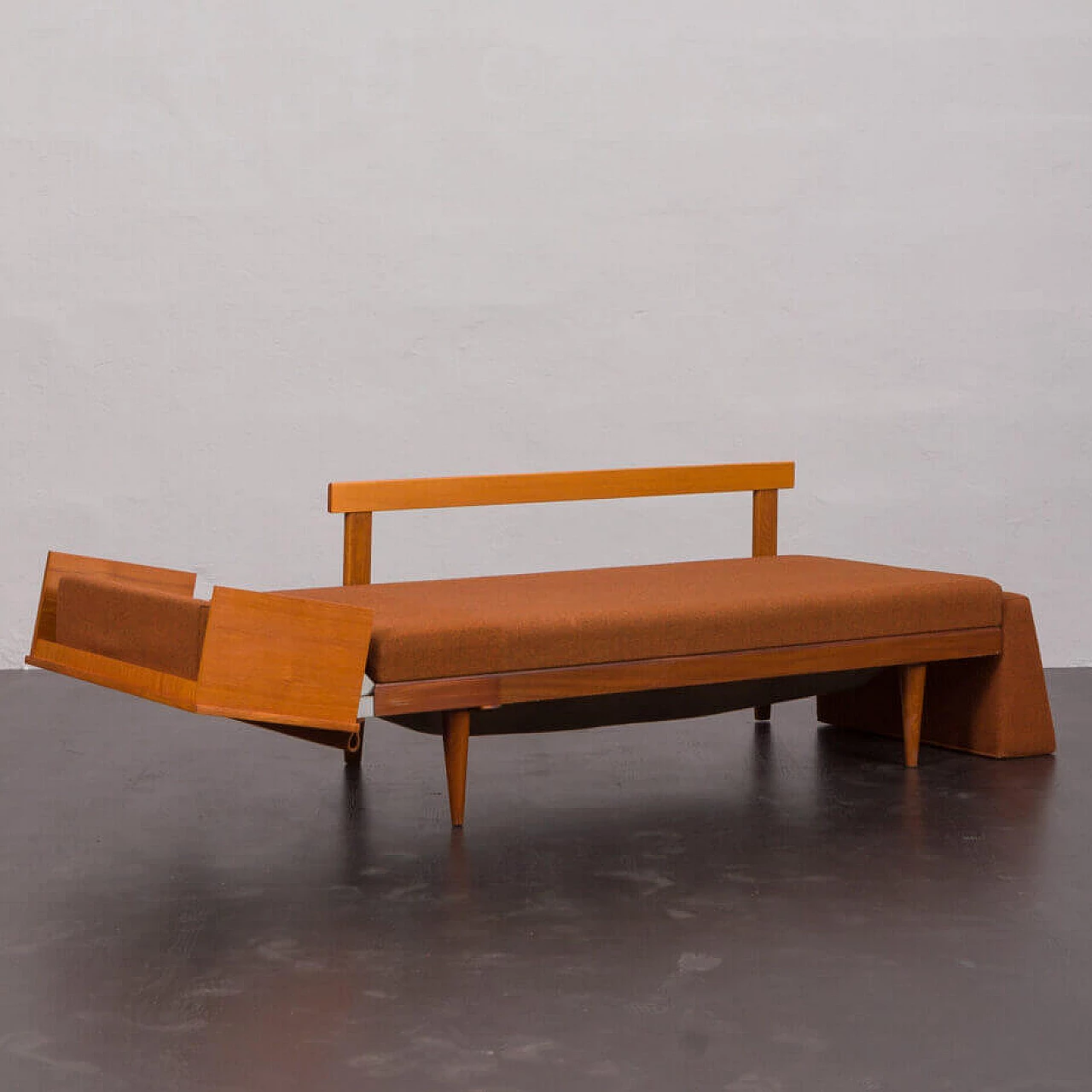 Svane daybed with dark orange wool upholstery by Igmar Relling for Ekornes, 1970s 3