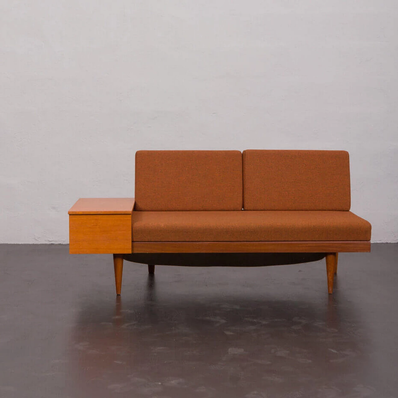 Svane daybed with dark orange wool upholstery by Igmar Relling for Ekornes, 1970s 5