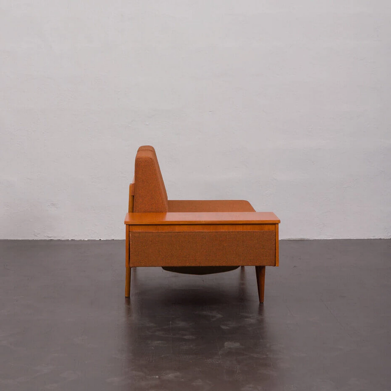 Svane daybed with dark orange wool upholstery by Igmar Relling for Ekornes, 1970s 8