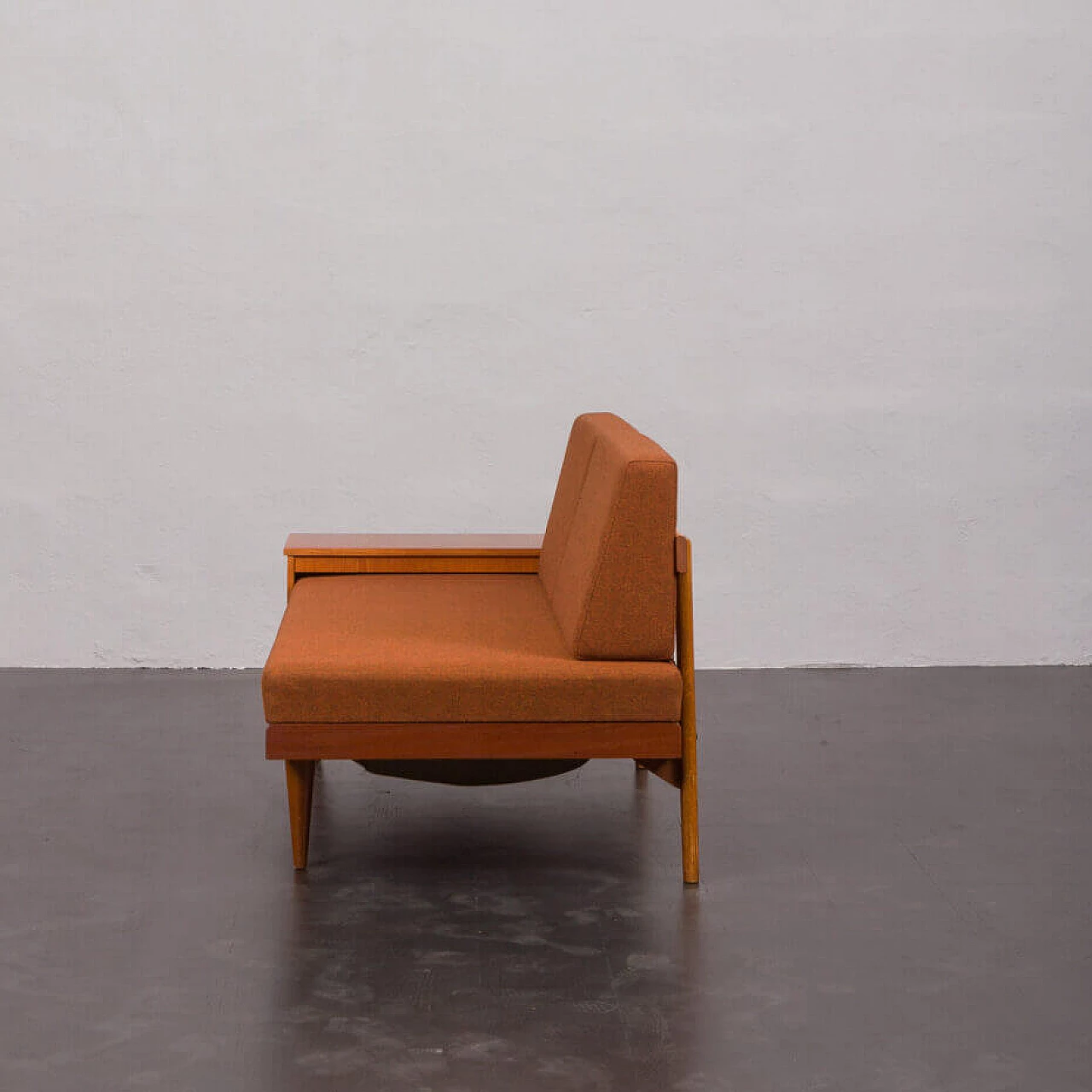 Svane daybed with dark orange wool upholstery by Igmar Relling for Ekornes, 1970s 12