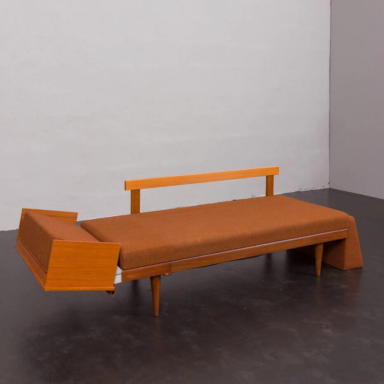 Svane daybed with dark orange wool upholstery by Igmar Relling for Ekornes, 1970s 20