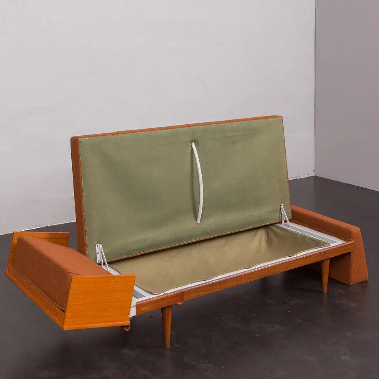 Svane daybed with dark orange wool upholstery by Igmar Relling for Ekornes, 1970s 21