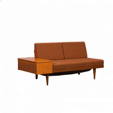 Svane daybed with dark orange wool upholstery by Igmar Relling for Ekornes, 1970s