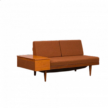 Svane daybed with dark orange wool upholstery by Igmar Relling for Ekornes, 1970s