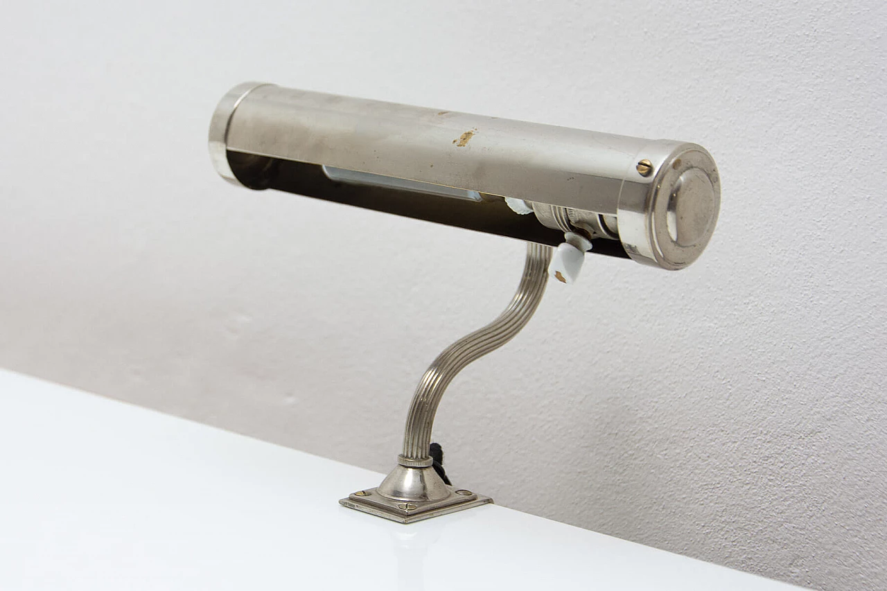 Lampada da parete Bauhaus cromata per Napako, anni '40 2