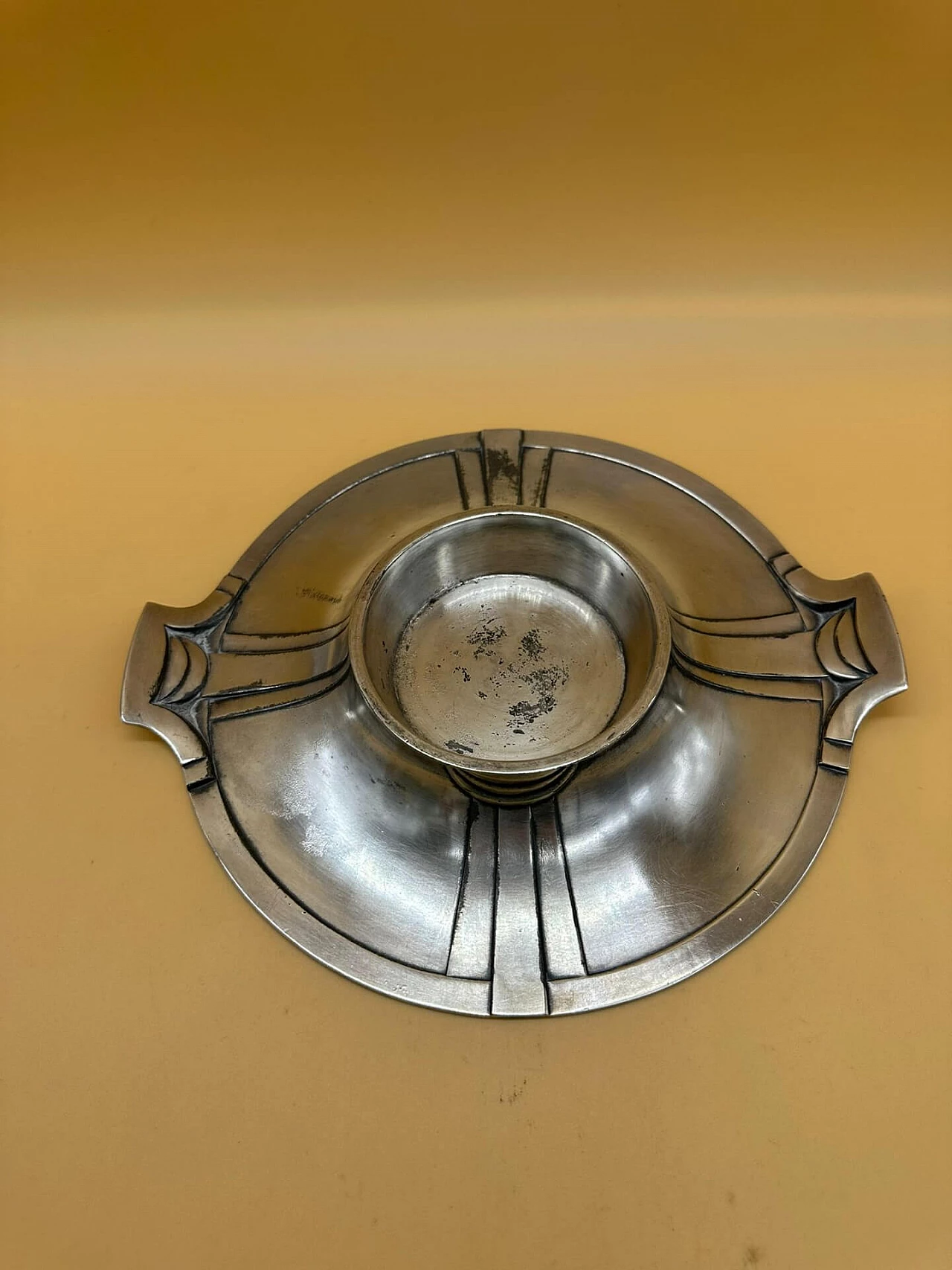 Secchiello per ghiaccio Art Déco in vetro e metallo di Gallia, inizio '900 3