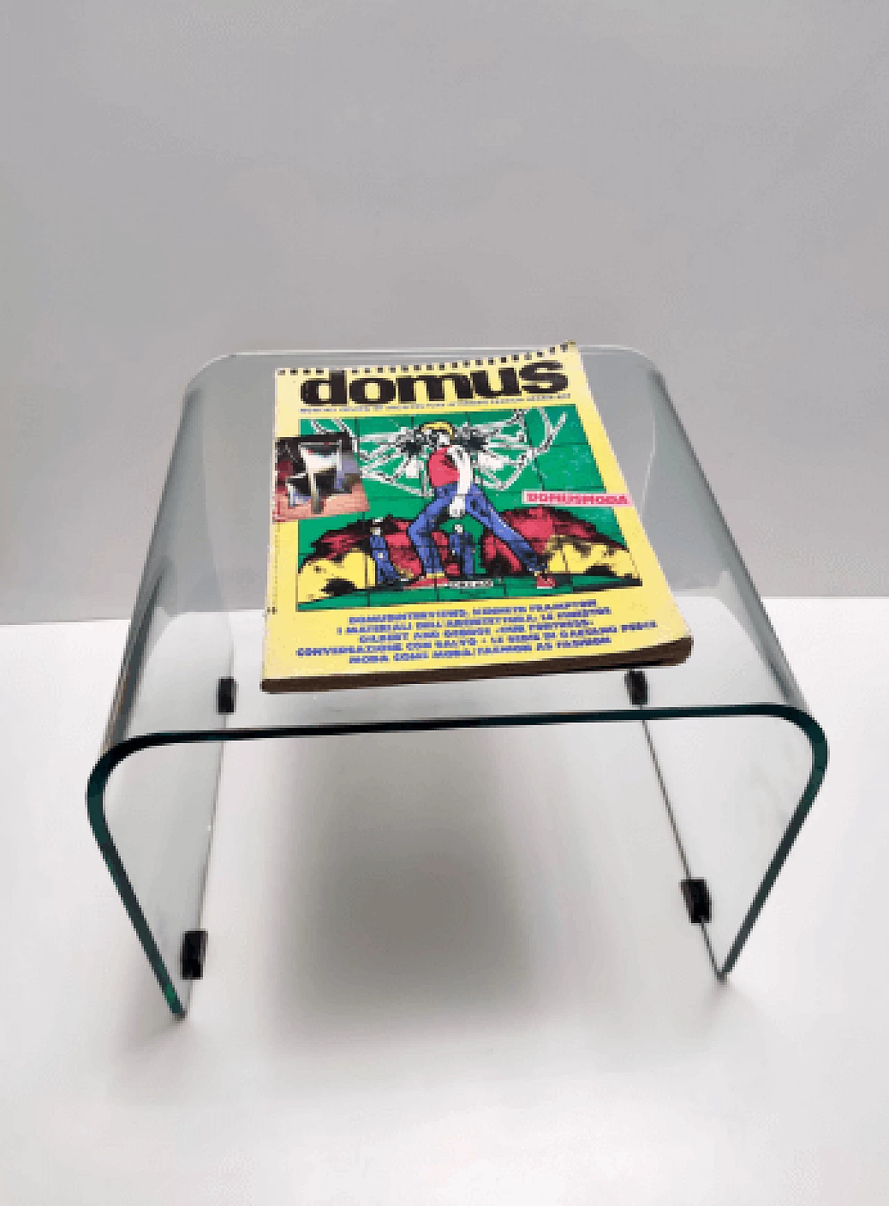 Glass coffee table attributed to Pietro Chiesa for Fontana Arte, 1980s 7