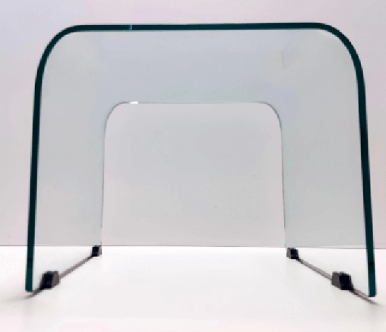 Glass coffee table attributed to Pietro Chiesa for Fontana Arte, 1980s 9