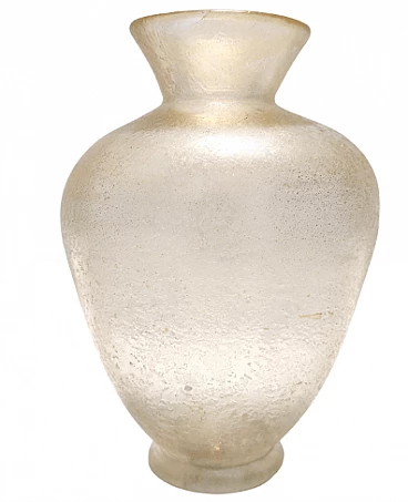 Glass Corroso 12502 vase by Flavio Poli for Seguso, 1940s