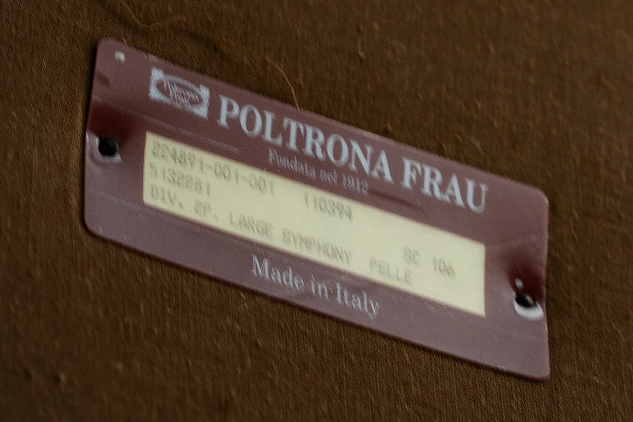 Cognac-coloured leather sofa by Poltrona Frau, 1980s 1