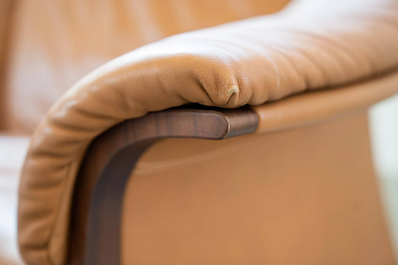 Cognac-coloured leather sofa by Poltrona Frau, 1980s 6