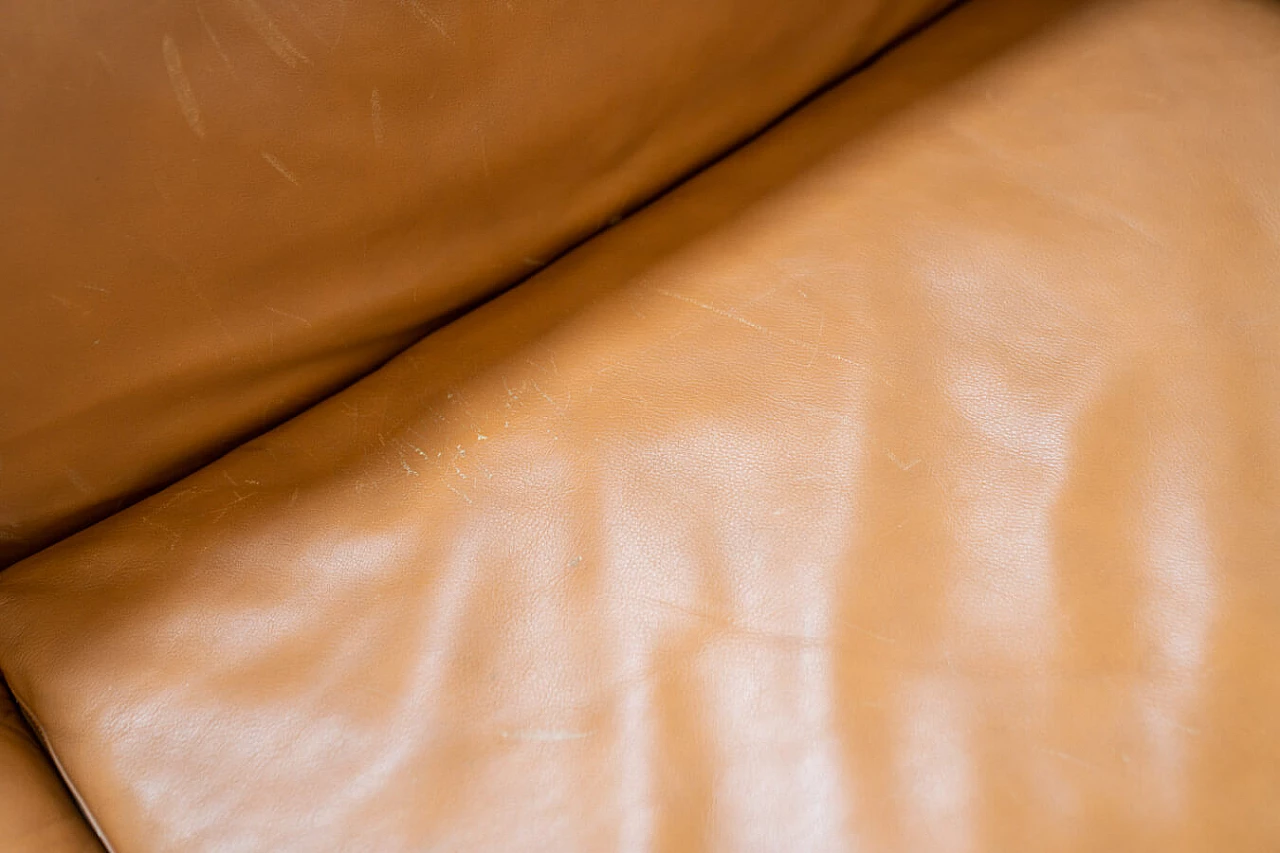 Cognac-coloured leather sofa by Poltrona Frau, 1980s 9