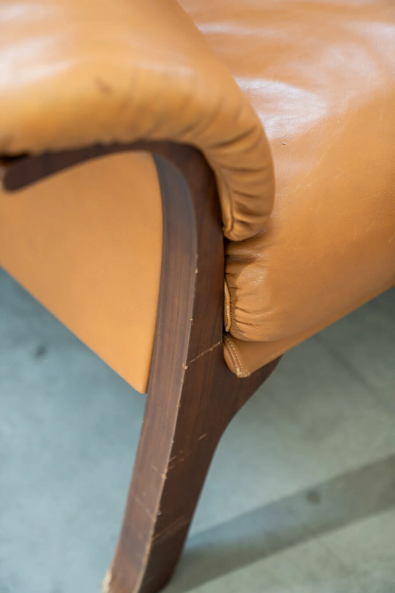 Cognac-coloured leather sofa by Poltrona Frau, 1980s 10