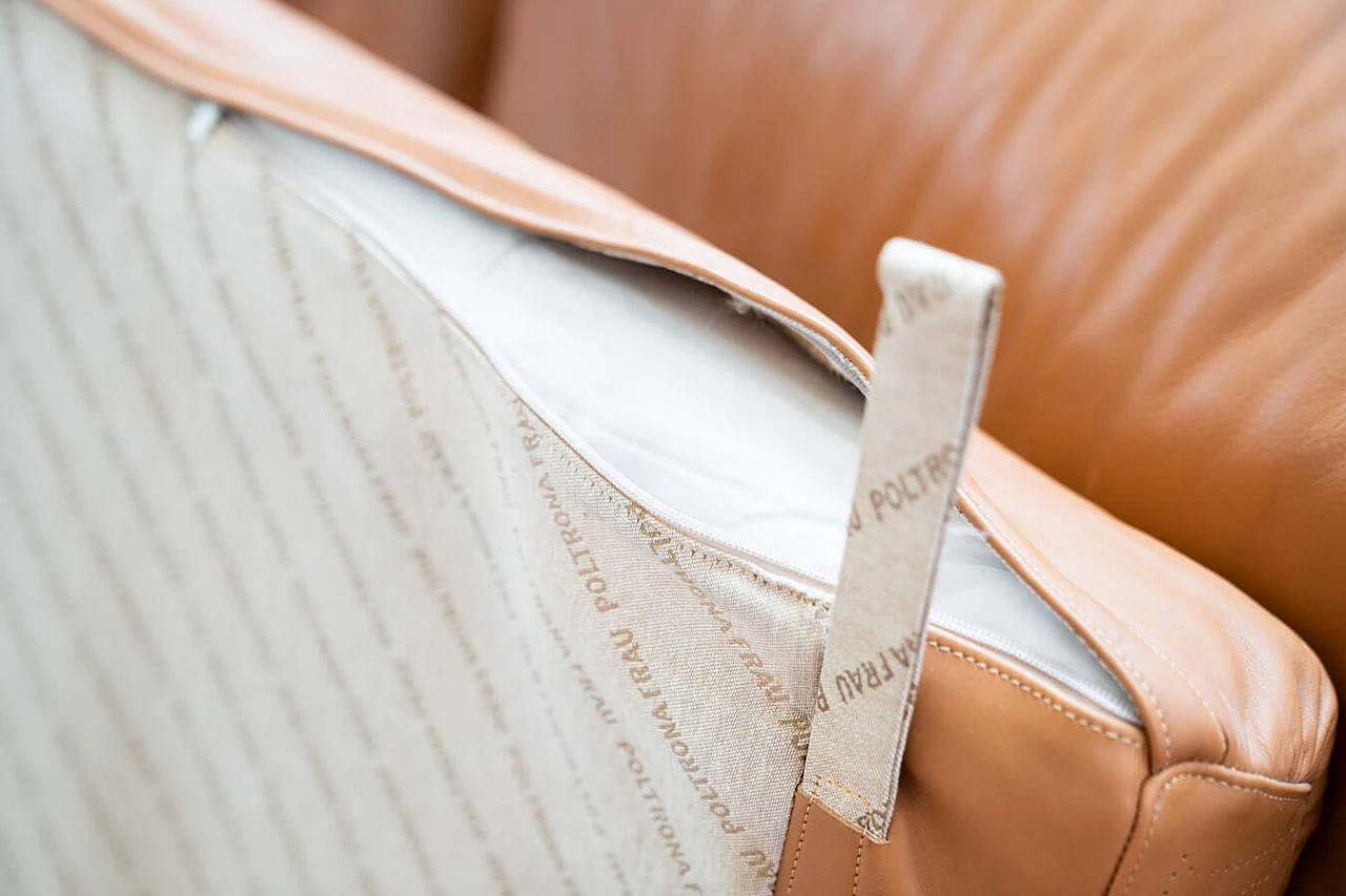 Cognac-coloured leather sofa by Poltrona Frau, 1980s 27