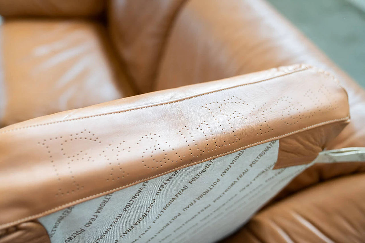 Cognac-coloured leather sofa by Poltrona Frau, 1980s 28