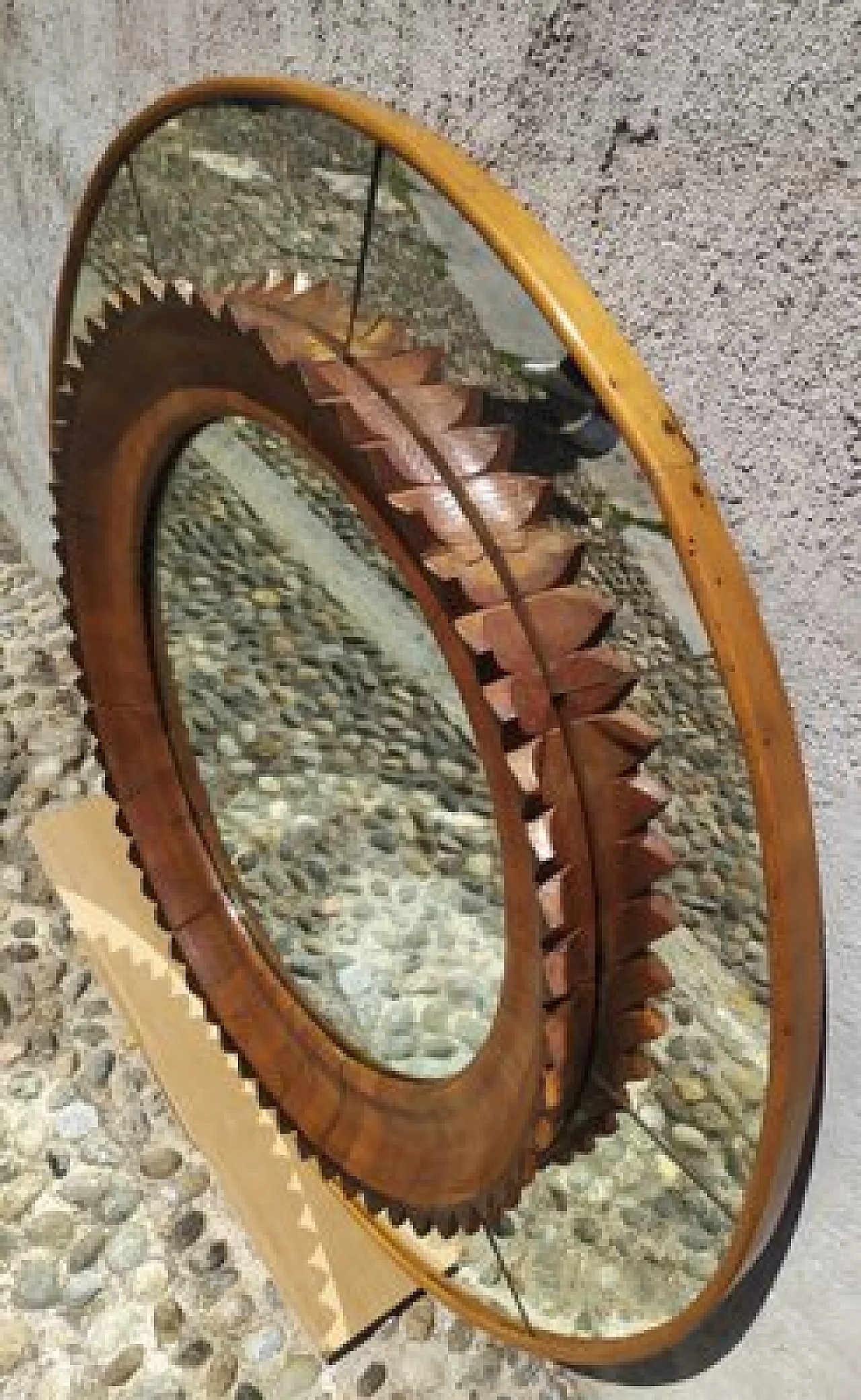 Specchio rotondo in faggio di Fratelli Marelli/Framar, anni '40 2