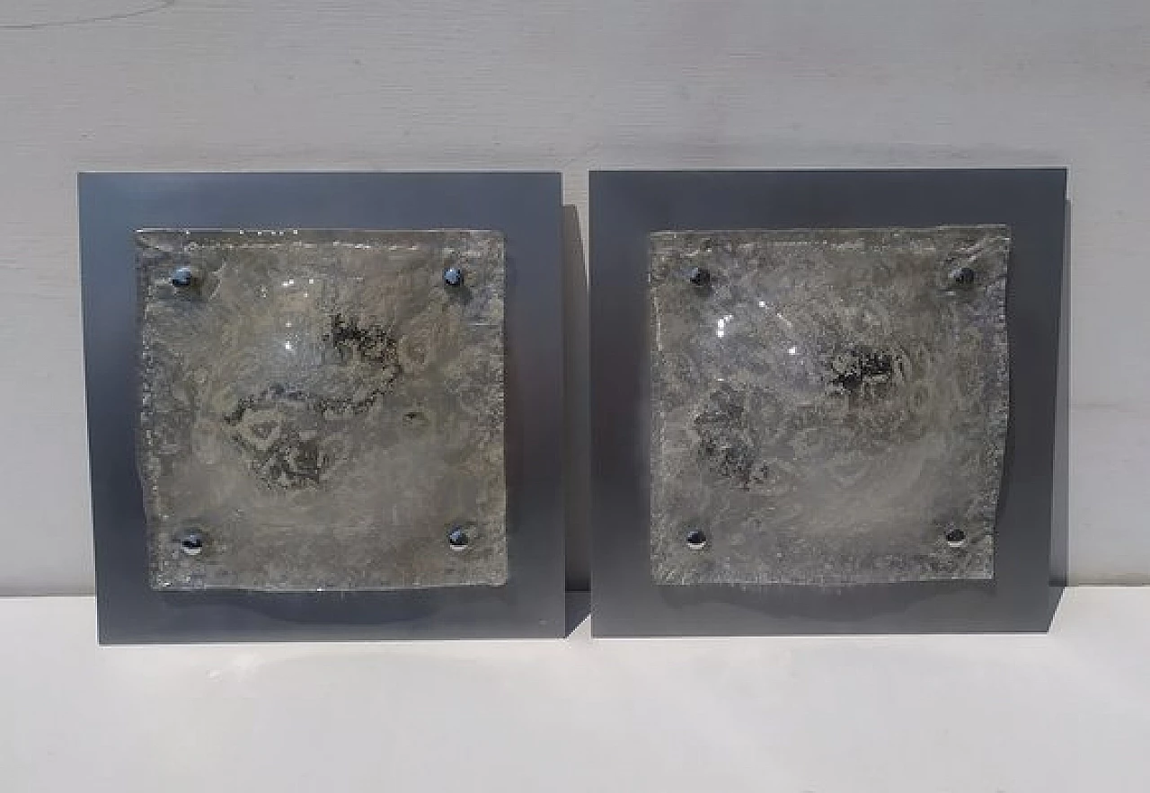 Pair of wall lights attributed to Carlo Nason for Mazzega, 1970s 1