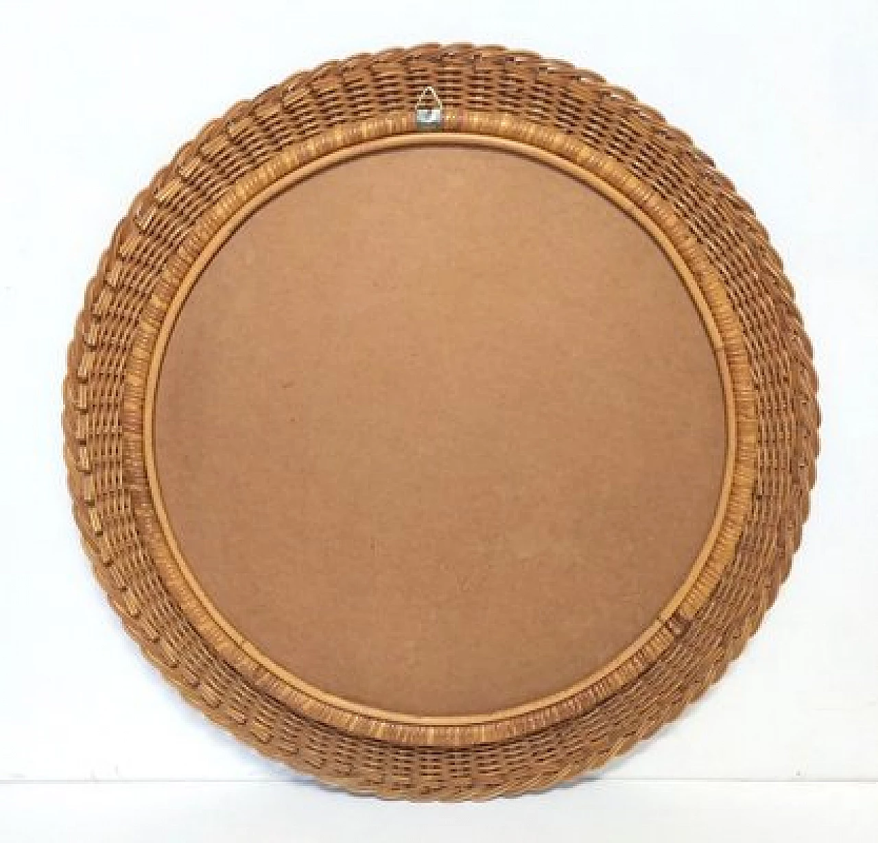 Round wicker wall mirror attributed to Franco Albini, 1950s 2