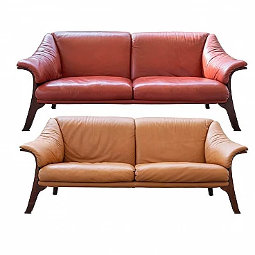 Pair of leather sofas by Poltrona Frau, 1980s
