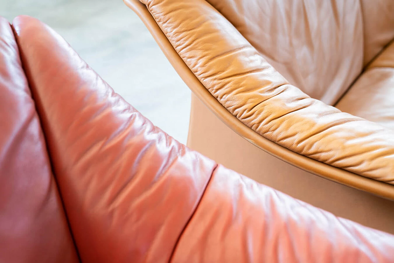 Pair of leather sofas by Poltrona Frau, 1980s 5