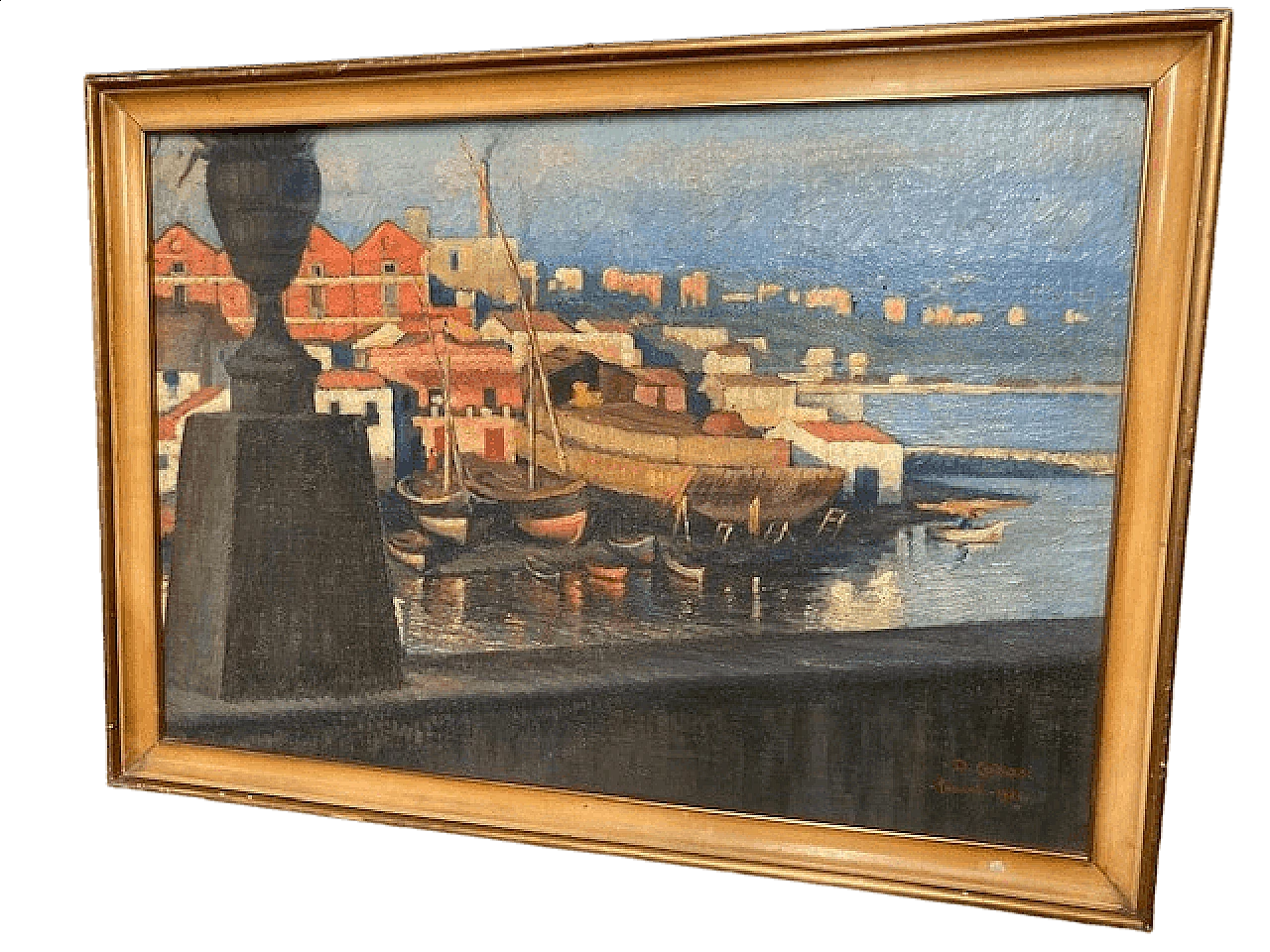 Dante Canasi, veduta di Taranto, dipinto a olio su faesite, 1925 14