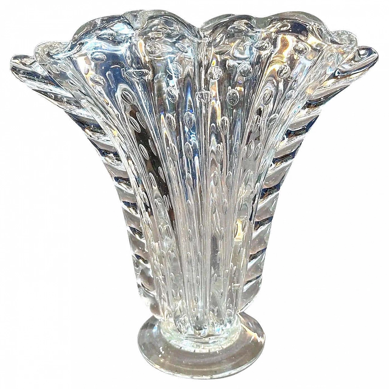 Murano glass bullicante vase by Barovier, 1950s 1